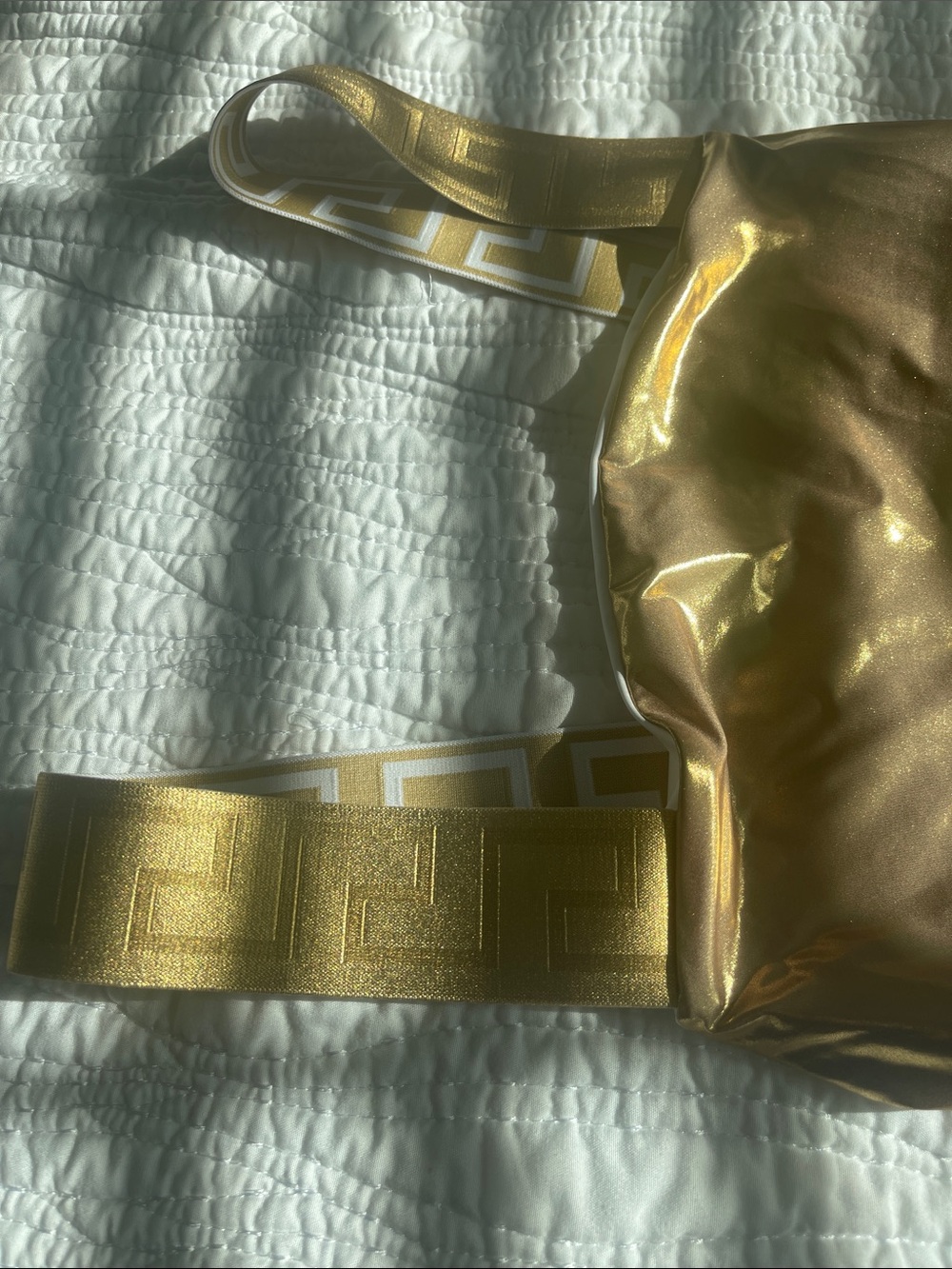 Versace Metallic Gold One-Piece Swimsuit - Picture 6 of 9